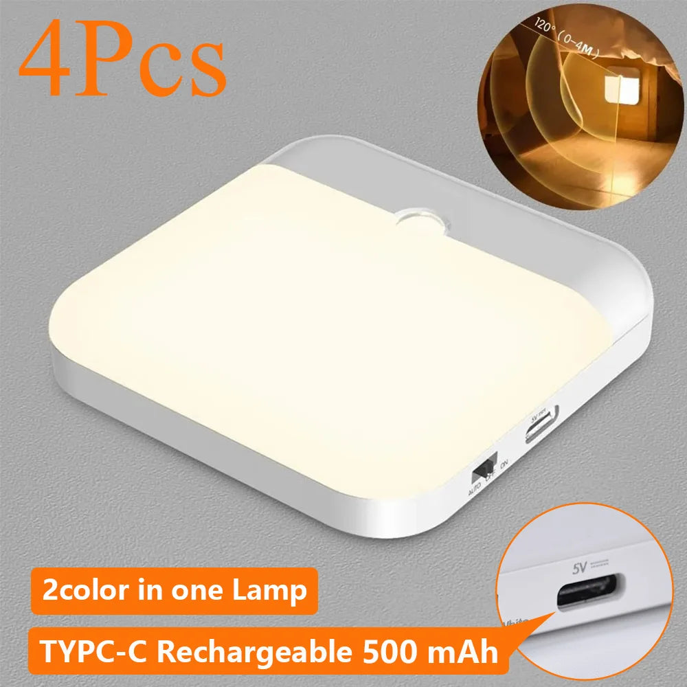USB-C Rechargeable Square Motion Sensor Night Light