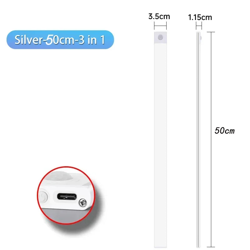 Rechargeable Motion Sensor LED Cabinet Light (10–60 cm)