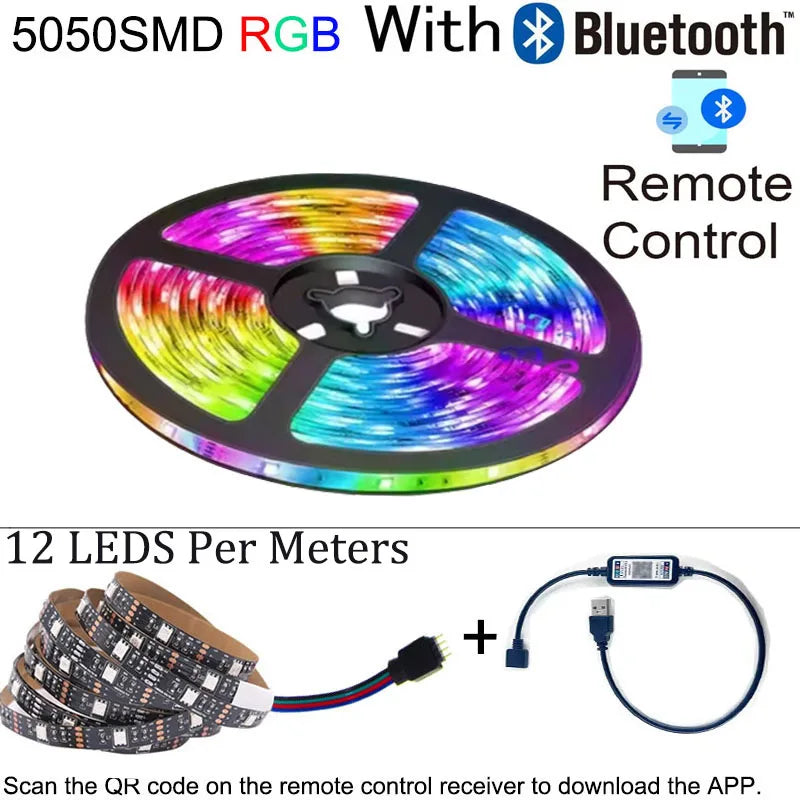 RGB LED Strip Lights 5V USB with Remote