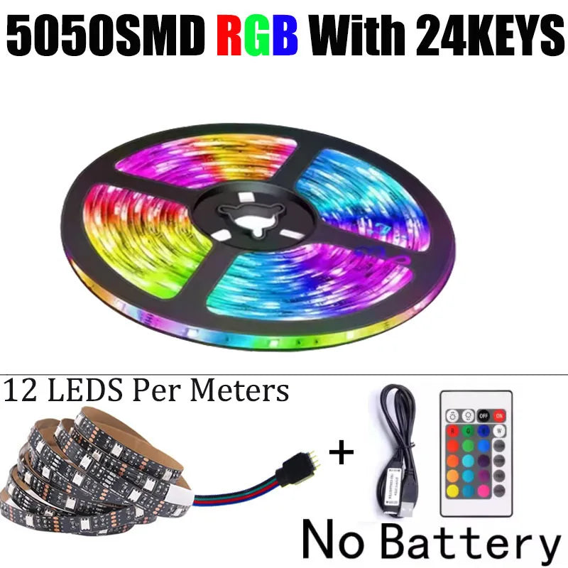 RGB LED Strip Lights 5V USB with Remote
