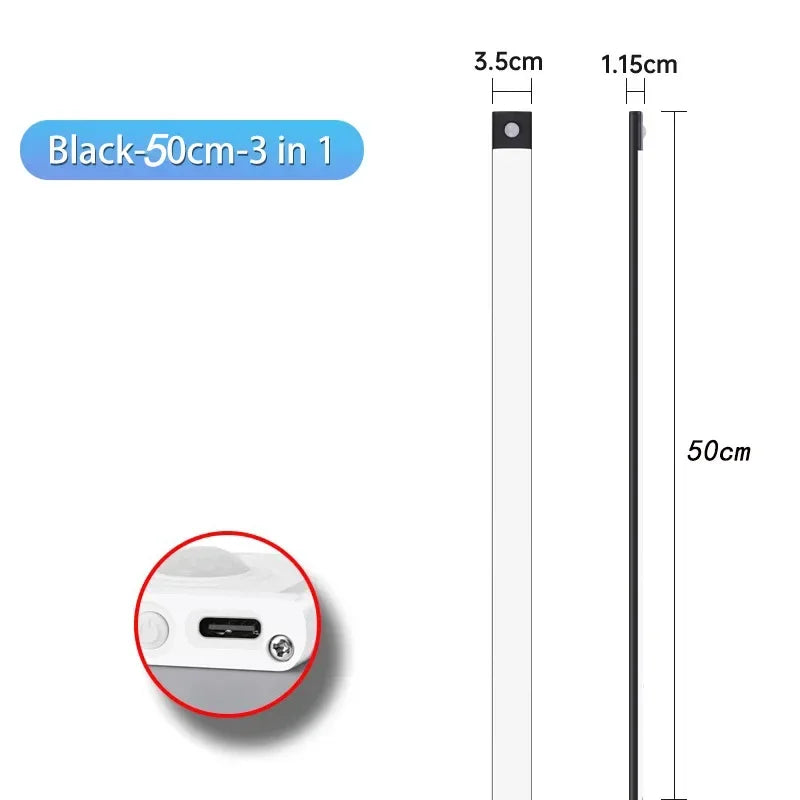 Rechargeable Motion Sensor LED Cabinet Light (10–60 cm)